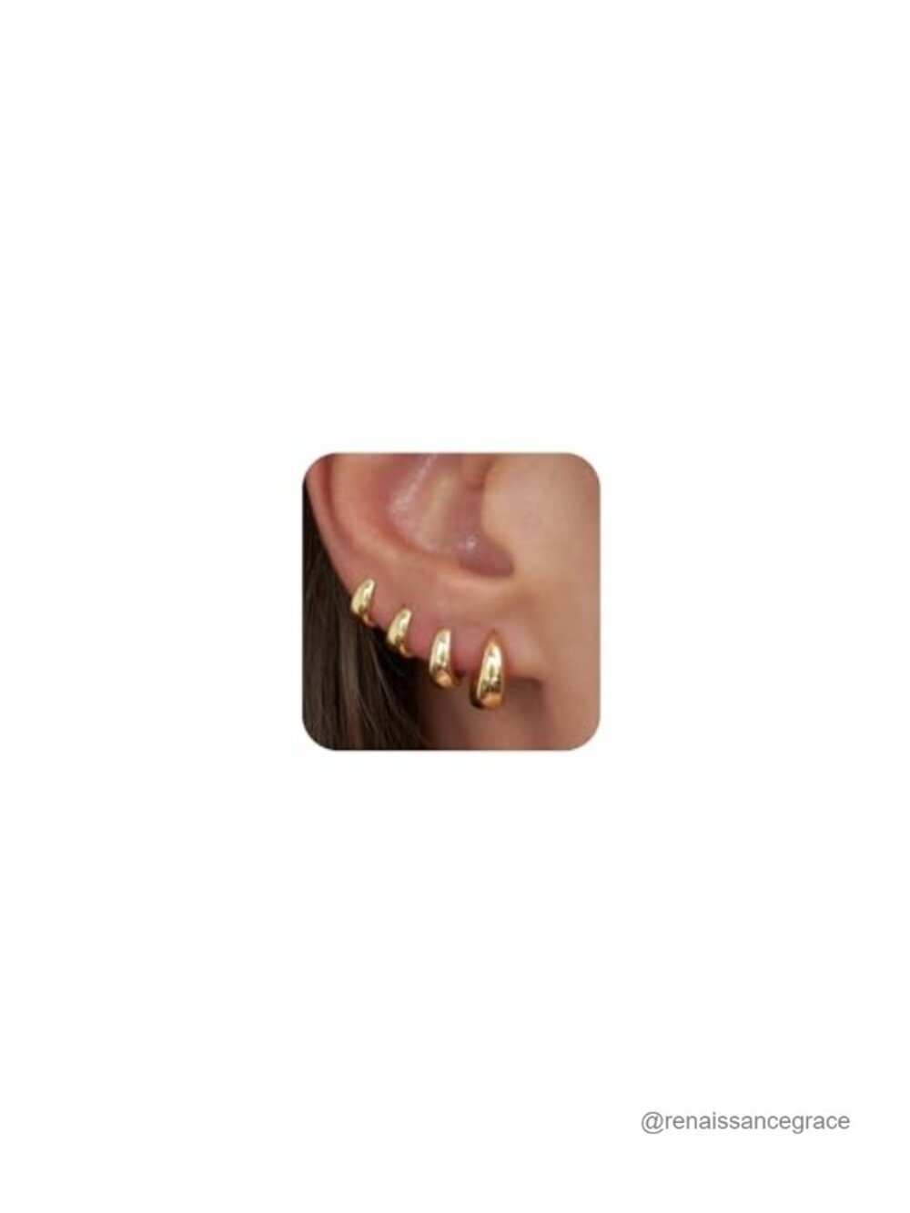 4 Pairs 14K Gold Plated Huggie Hoop Earrings Set Small Mini Cartilage for Women